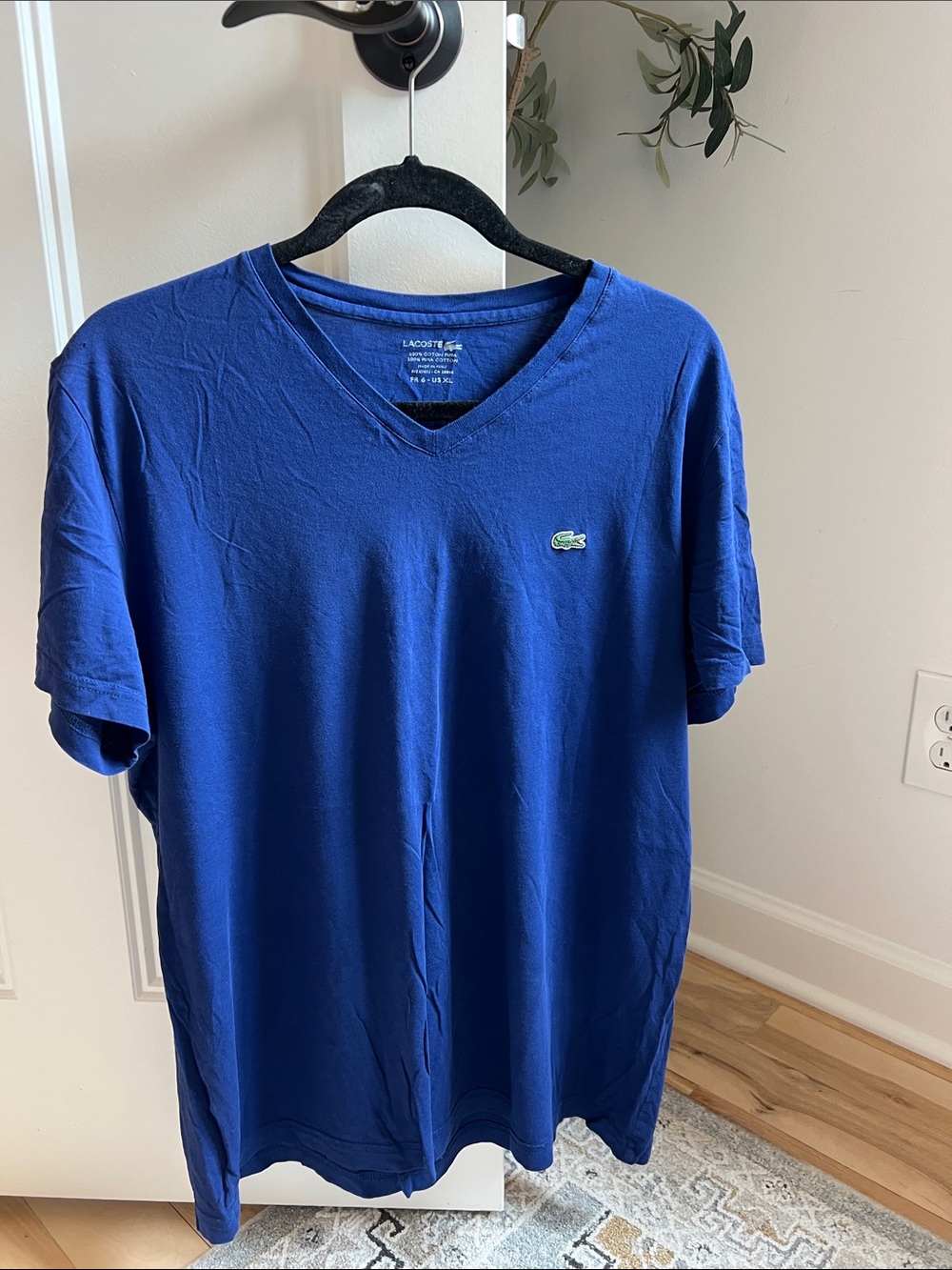 Lacoste Men’s V-Neck T-Shirt in Blue